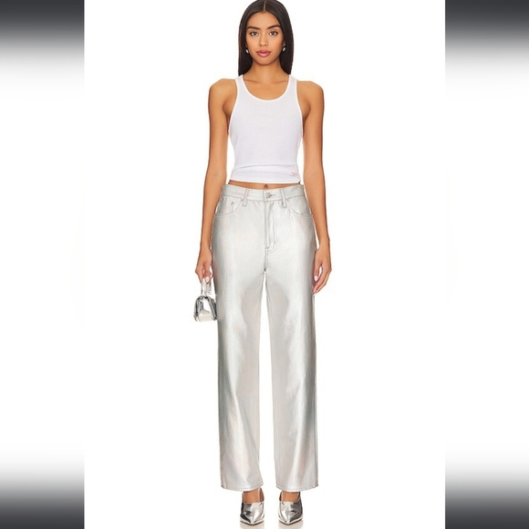 NEW Pistola Cassie High Rise Coated Prism Straight Leg Metallic Luxury Jeans - Picture 5 of 12